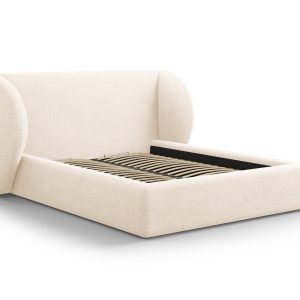 MICADONI Miley sengeramme, m. sengegavl og lameller - beige chenille (140x200)