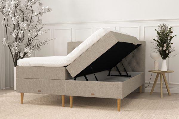 SÖVNN Klara Boxseng Med Opbevaring - 140x200 - Sand