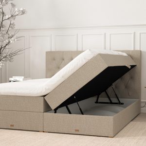 SÖVNN Nova Boxseng Med Opbevaring - 140x200 - Sand