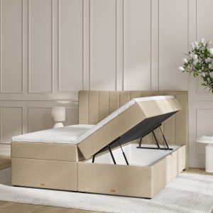 SÖVNN Ronja Boxseng Med Opbevaring - 140x200 - Sand