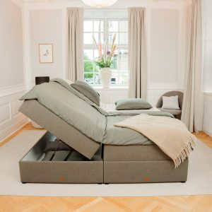 SÖVNN Vera Boxseng Med Opbevaring - 140x200 - Grå