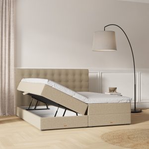SÖVNN Xtra Boxseng Med Opbevaring - 140x200 - Sand