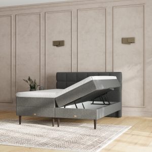 SÖVNN Zara Boxseng Med Opbevaring - 140x200 - Grå