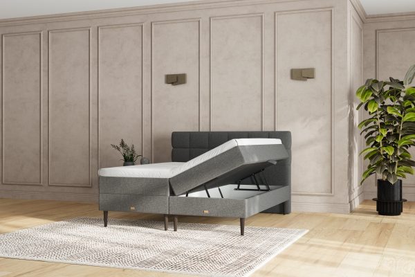 SÖVNN Zara Boxseng Med Opbevaring - 140x200 - Grå