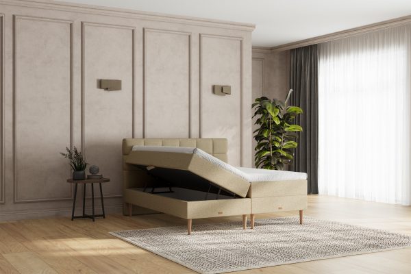SÖVNN Zara Boxseng Med Opbevaring - 140x200 - Sand