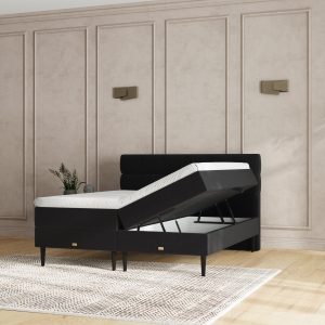 SÖVNN Zara Boxseng Med Opbevaring - 140x200 - Sort