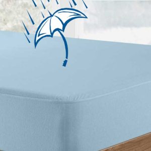 Velfont Vådliggerlagen til baby og junior seng Powder Blue - 140x200 Halvanden