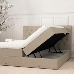 SÖVNN Freya Boxseng Med Opbevaring - 140x200 - Sand