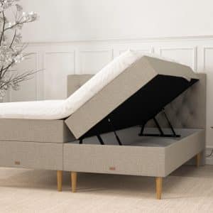 SÖVNN Klara Boxseng Med Opbevaring - 140x200 - Sand