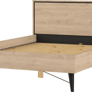 Sengeramme/sengestel Vesterholm Askø 140x200 cm, Jackson Hickory, spånplade, med lamelbund