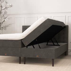 SÖVNN Alma Boxseng Med Opbevaring - 140x200 - Grå